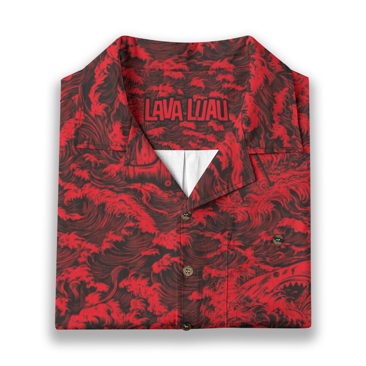 Linen Rogue Waves (Crimson Tide Remix) Hawaiian Shirt