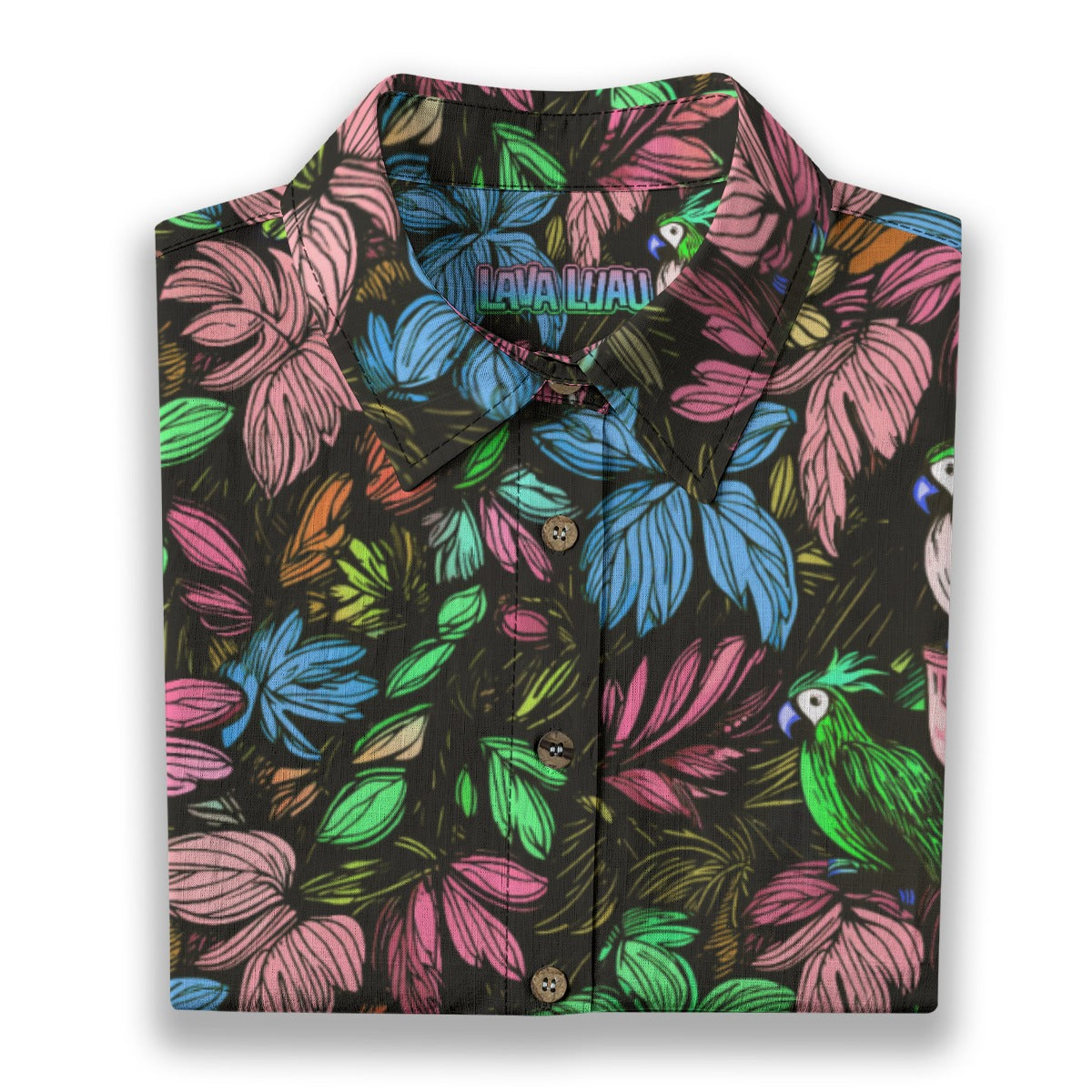 Linen Scribble Birds (Summer Daydream Remix) Ladies Hawaiian Shirt