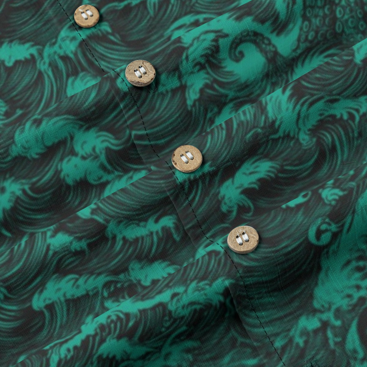 Linen Rogue Waves (Baja Remix) Hawaiian Shirt