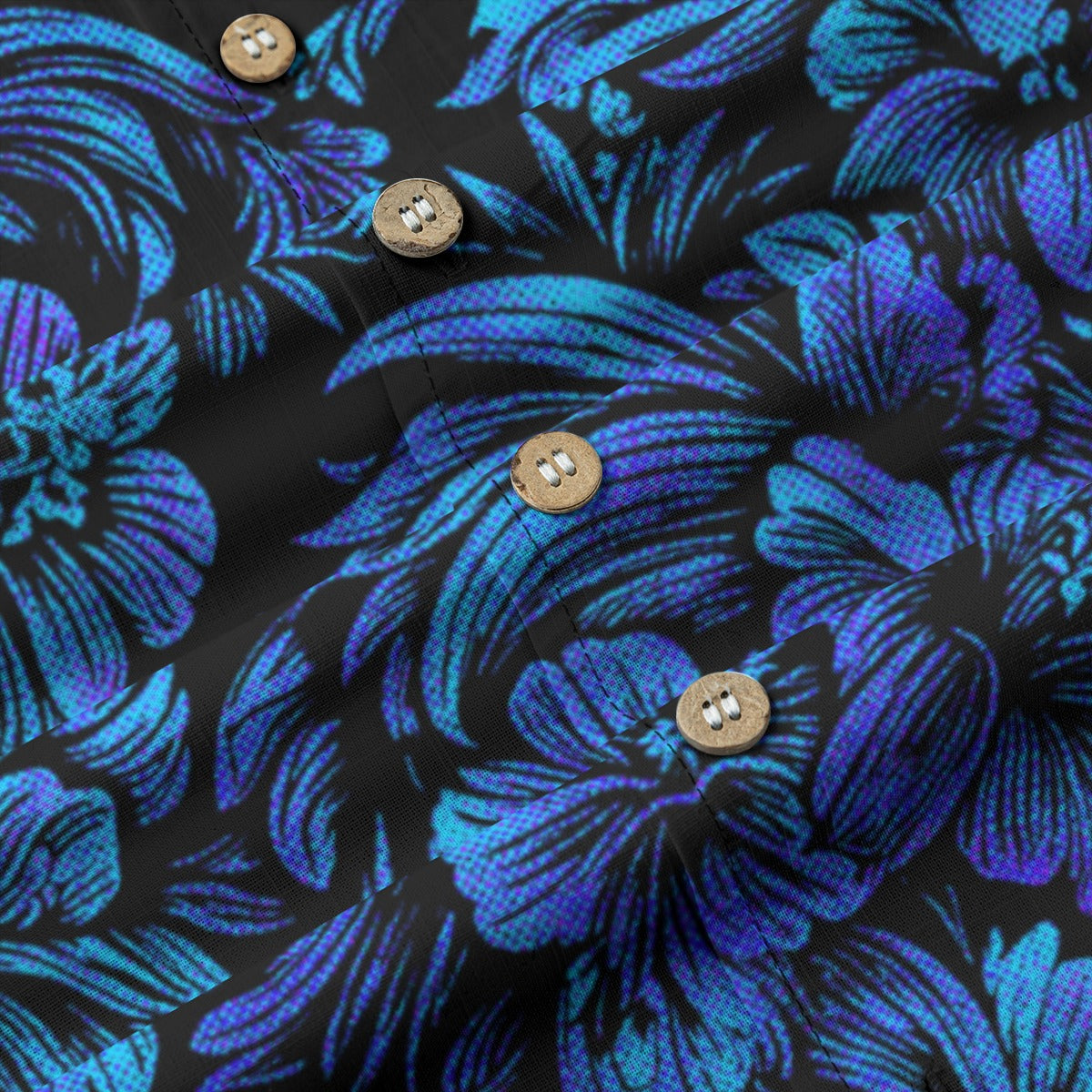 Linen Jungle Halftone (Frozen Flowers Remix) Hawaiian Shirt