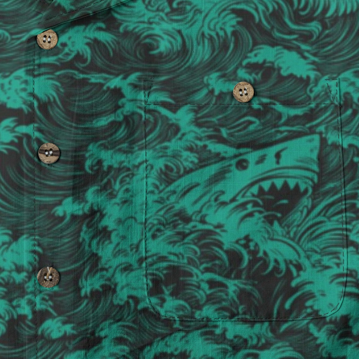 Linen Rogue Waves (Baja Remix) Hawaiian Shirt