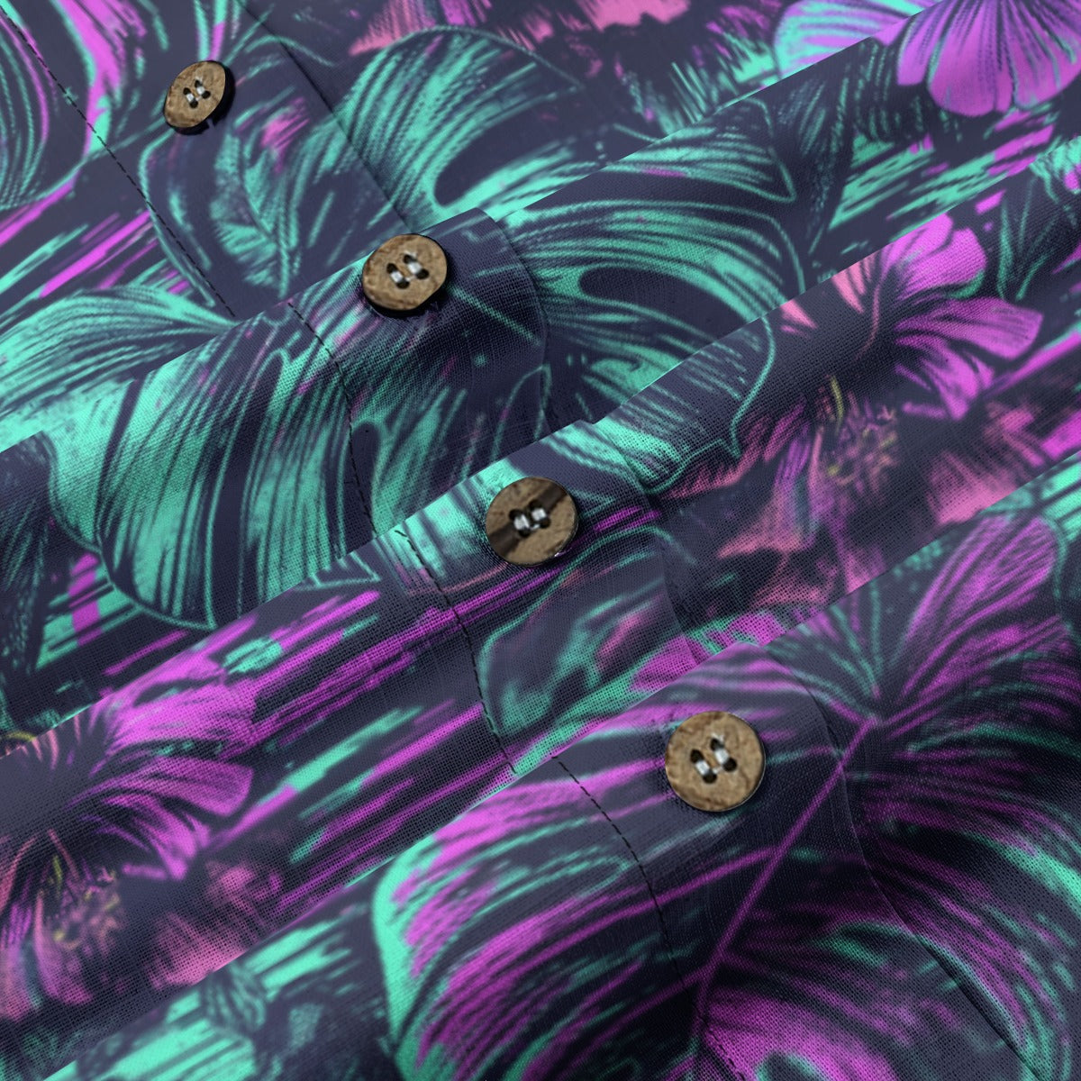 Linen Leaf and Bloom (Wild Remix) Ladies Hawaiian Shirt