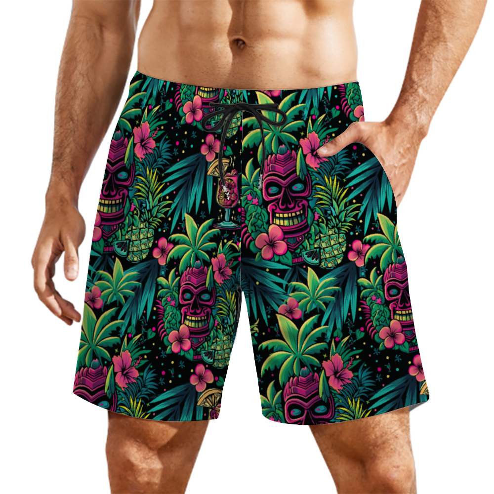 Neon Paradise Lined Swim Trunks