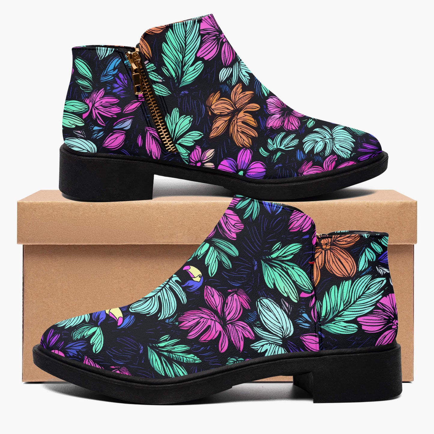 Scribble Birds Chelsea Boots