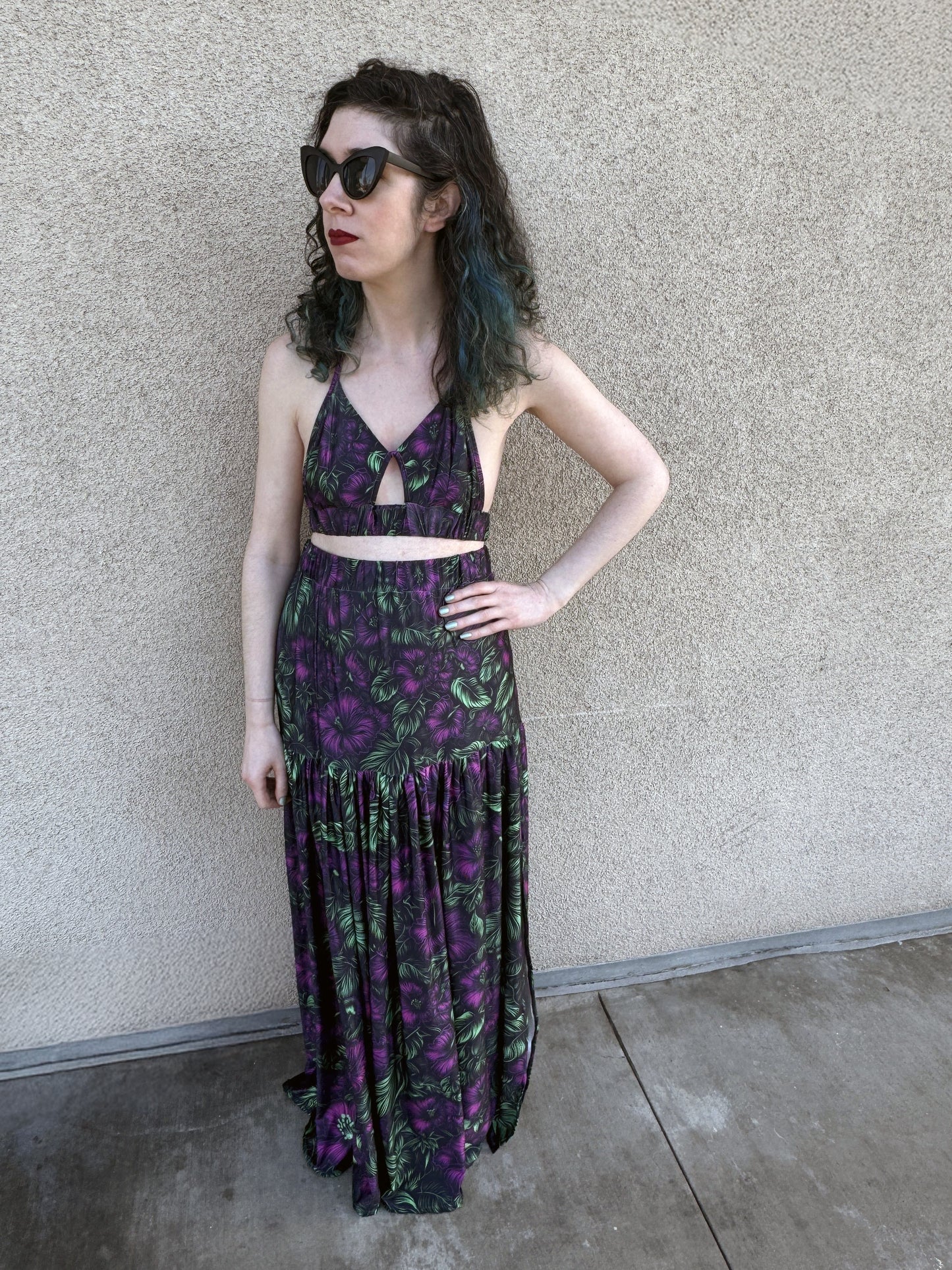 Midnight Bloom Aloha Skirt Set