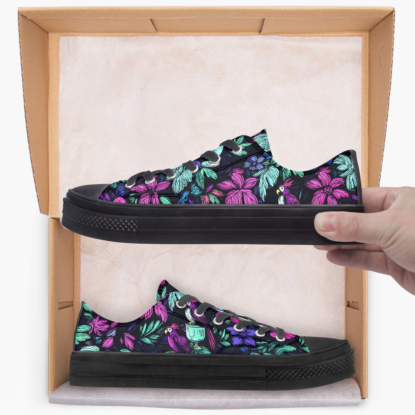 Scribble Birds Low Tops