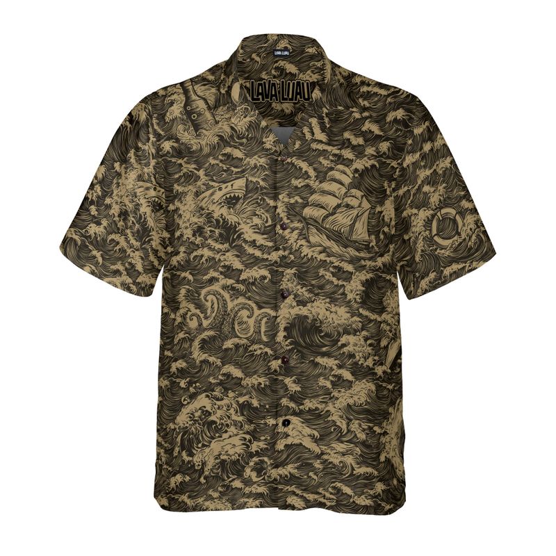 Rogue Waves (Vintage Map Remix) Hawaiian Shirt