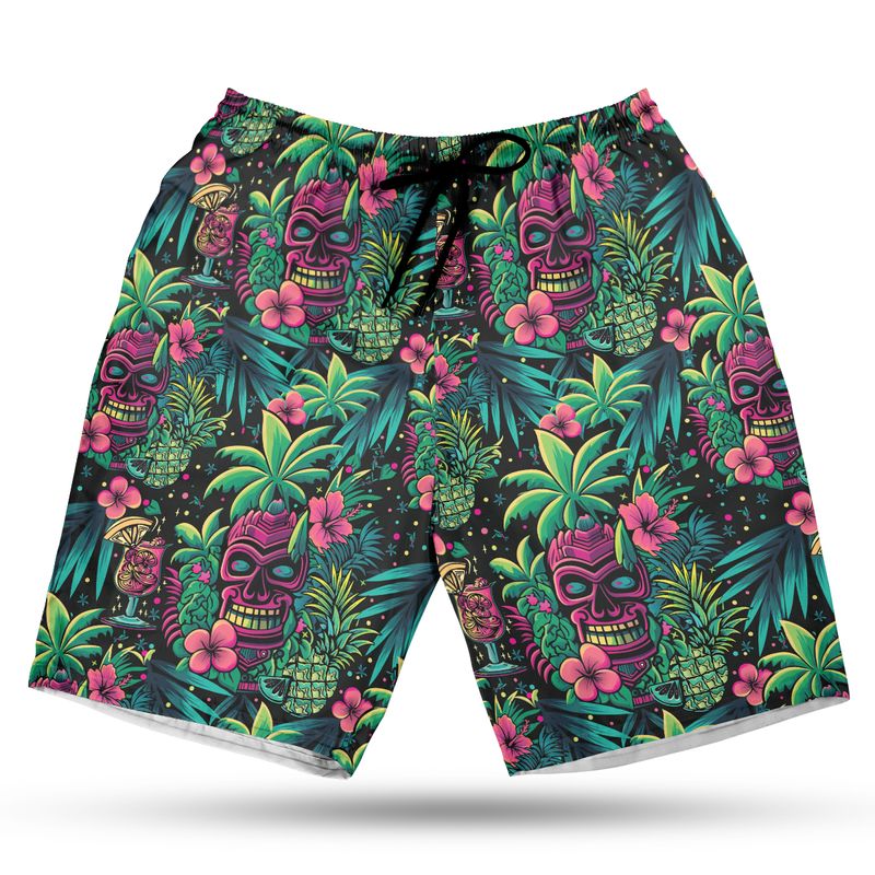 Neon Paradise Hawaiian Shorts