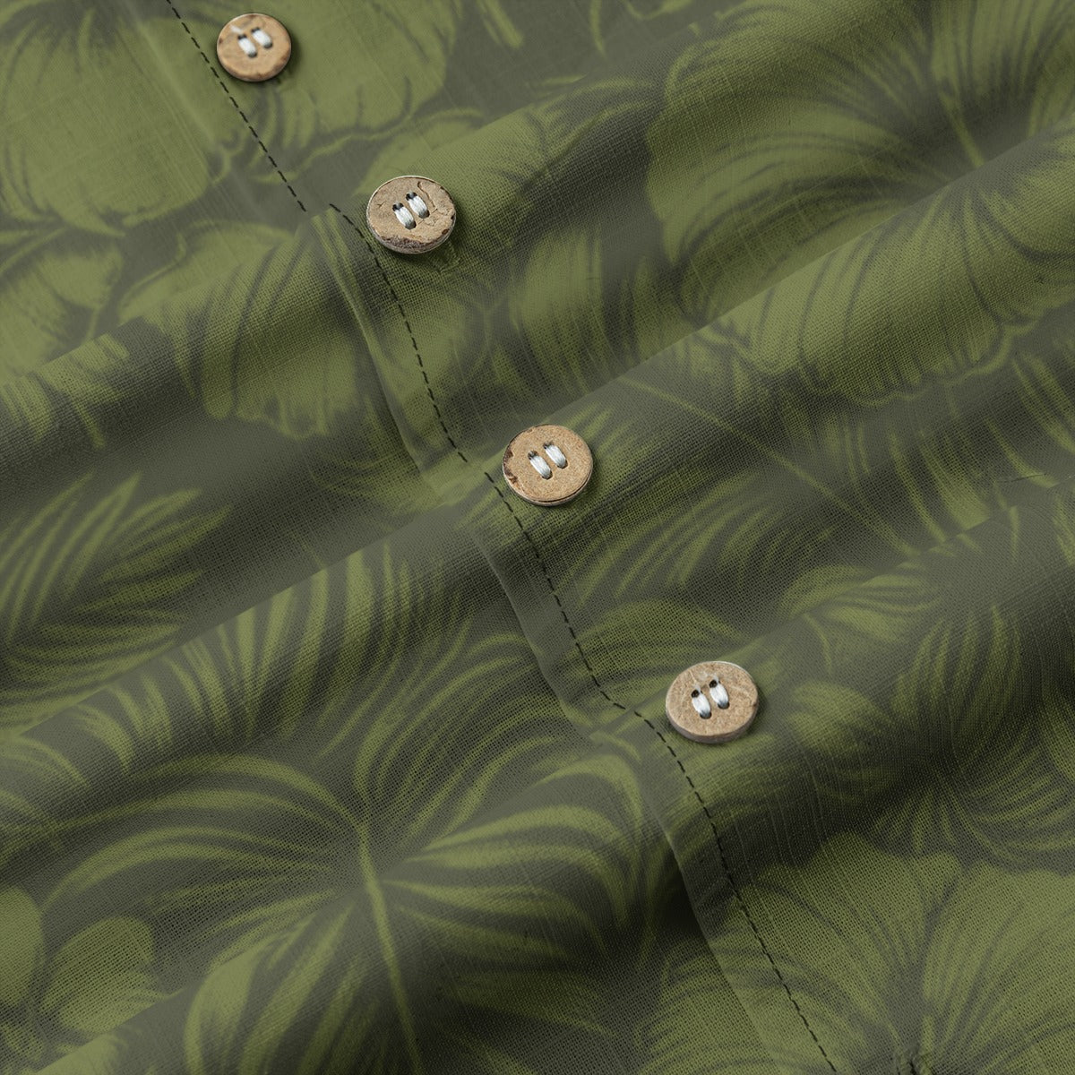 Linen Flora Obscura (ʻŌmaʻomaʻo Remix) Hawaiian Shirt