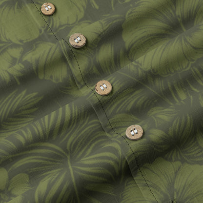 Linen Flora Obscura (ʻŌmaʻomaʻo Remix) Hawaiian Shirt