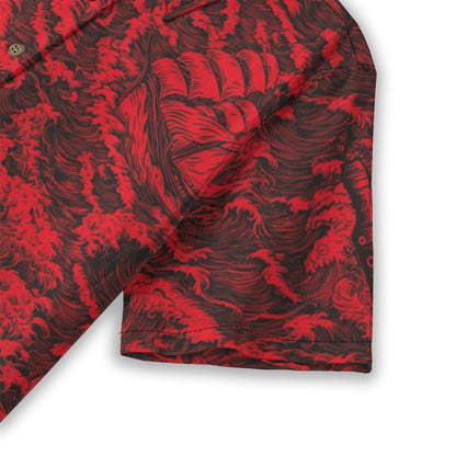 Linen Rogue Waves Ladies (Crimson Tide Remix) Hawaiian Shirt