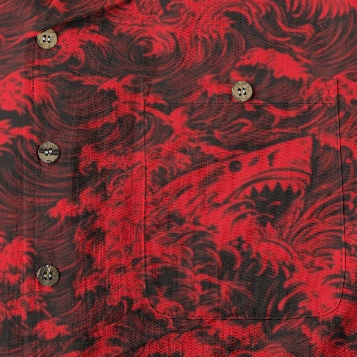 Linen Rogue Waves (Crimson Tide Remix) Hawaiian Shirt