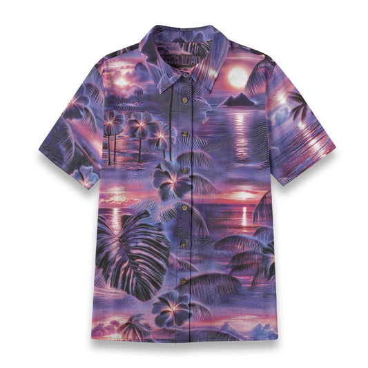 Linen Hyperwave Horizon Ladies Hawaiian Shirt