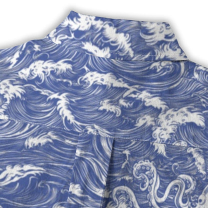 Linen Rogue Waves Ladies Hawaiian Shirt