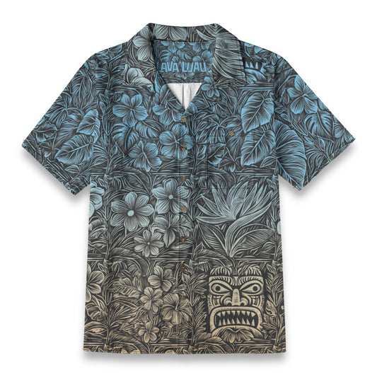 Linen Totems and Tropics Hawaiian Shirt