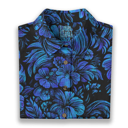 Linen Jungle Halftone (Frozen Flowers Remix) Ladies Hawaiian Shirt