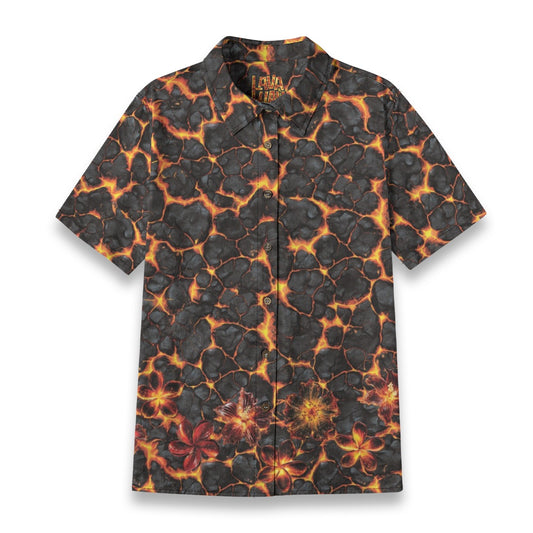 Linen Ladies Volcanic Bloom Ladies Hawaiian Shirt