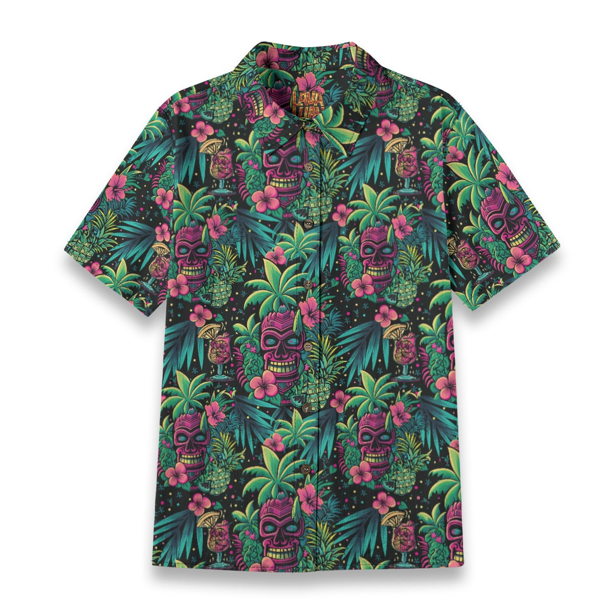 Linen Neon Paradise Ladies Hawaiian Shirt