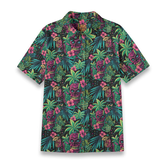 Linen Neon Paradise Ladies Hawaiian Shirt