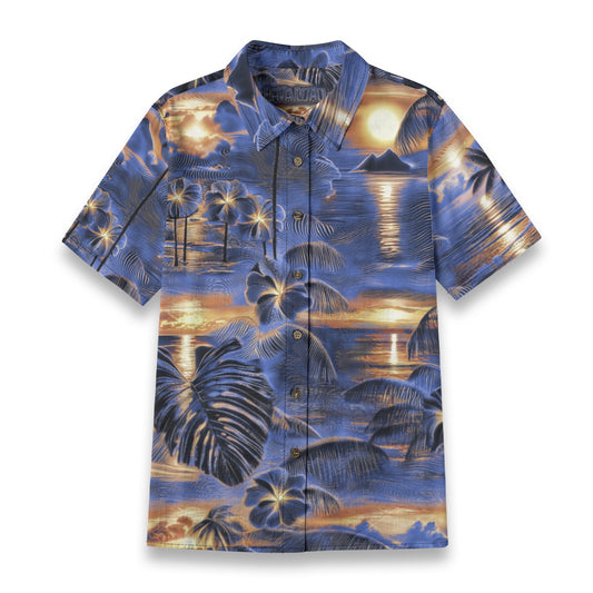 Linen Hyperwave Horizon (Daybreak Remix) Ladies Hawaiian Shirt