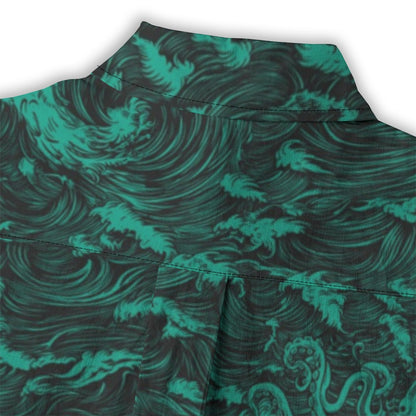 Linen Rogue Waves (Baja Remix) Ladies Hawaiian Shirt