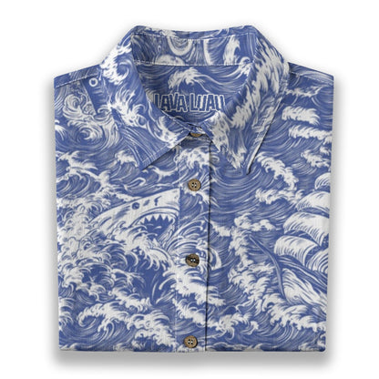 Linen Rogue Waves Ladies Hawaiian Shirt