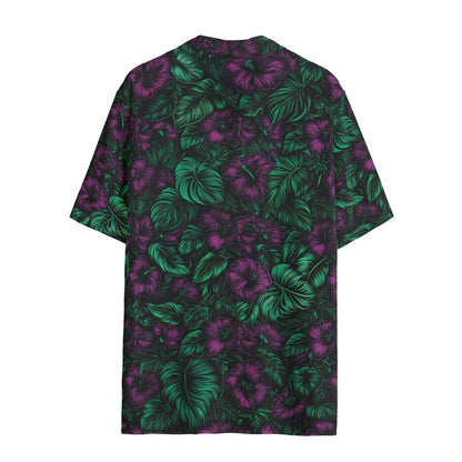 Midnight Bloom Ladies Hawaiian Shirt