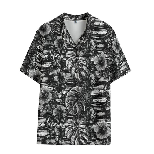Leaf & Bloom (Noir Remix) Ladies Hawaiian Shirt