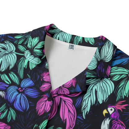 Scribble Birds Ladies Hawaiian Shirt