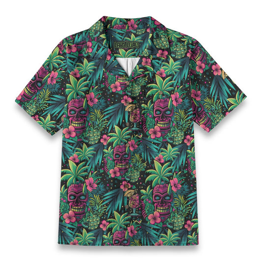Linen Neon Paradise Hawaiian Shirt
