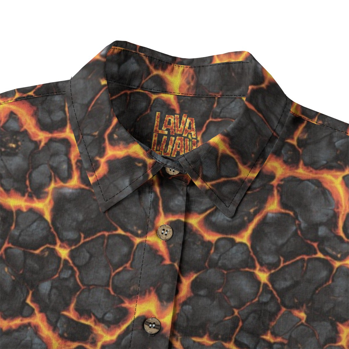 Linen Ladies Volcanic Bloom Ladies Hawaiian Shirt