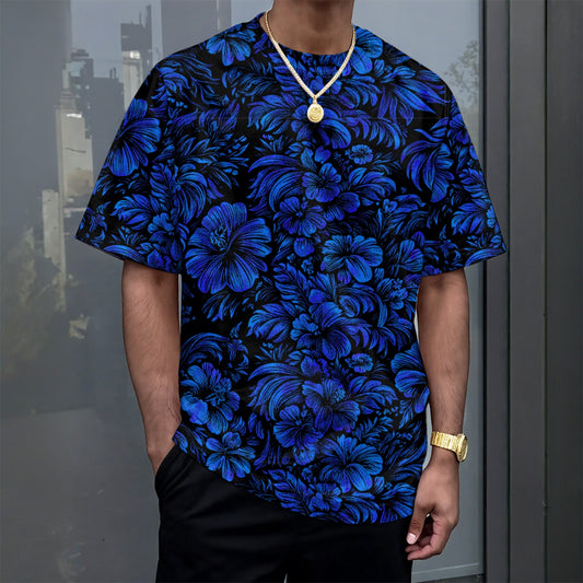 Jungle Halftone (Frozen Flowers) Drop Shoulder Tee