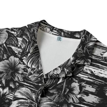 Leaf & Bloom (Noir Remix) Ladies Hawaiian Shirt