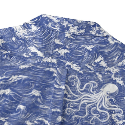 Linen Rogue Waves Hawaiian Shirt