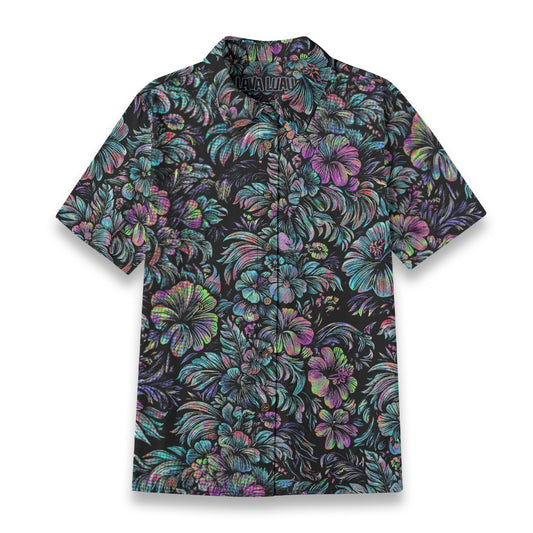 Linen Jungle Halftone Ladies Hawaiian Shirt