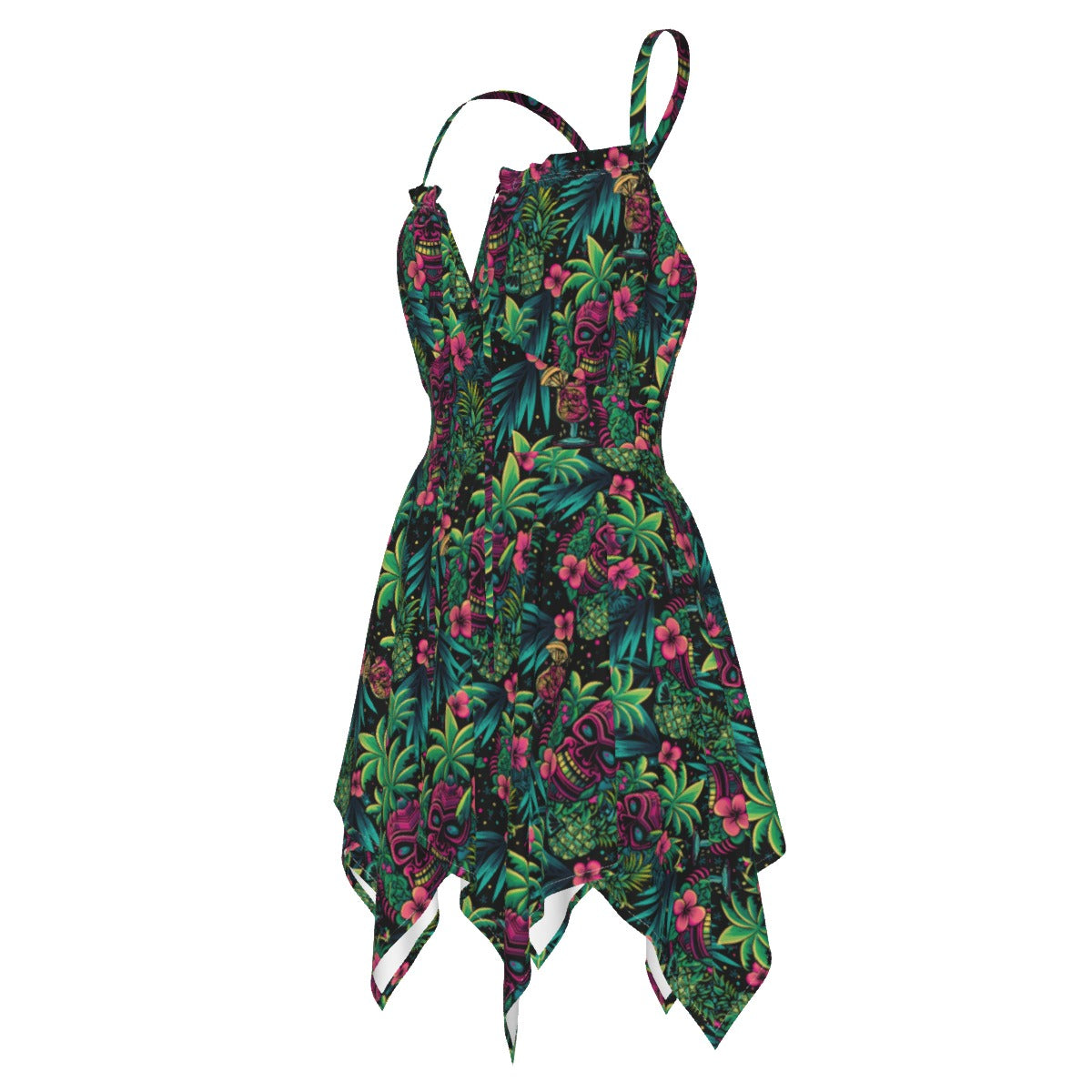 Neon Paradise Handkerchief Dress