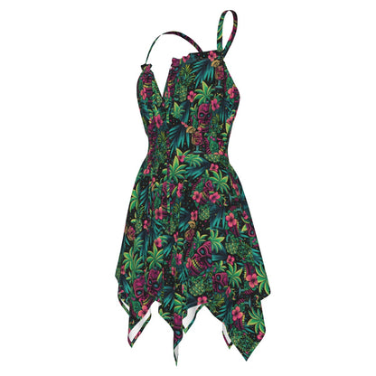Neon Paradise Handkerchief Dress