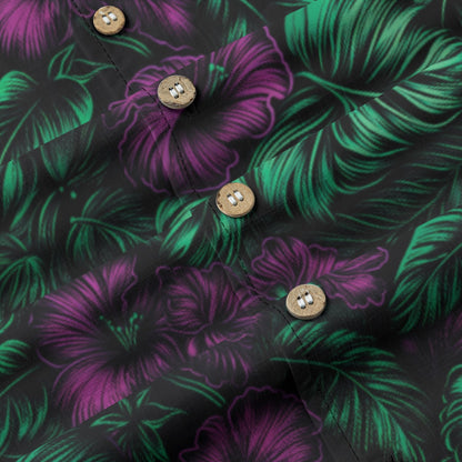 Linen Midnight Bloom Hawaiian Shirt