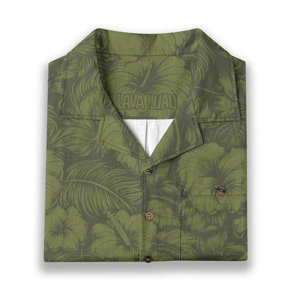 Linen Flora Obscura (ʻŌmaʻomaʻo Remix) Hawaiian Shirt