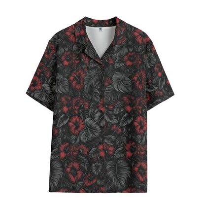 Midnight Bloom (Crimson Eclipse Remix) Ladies Hawaiian Shirt