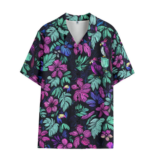 Scribble Birds Ladies Hawaiian Shirt