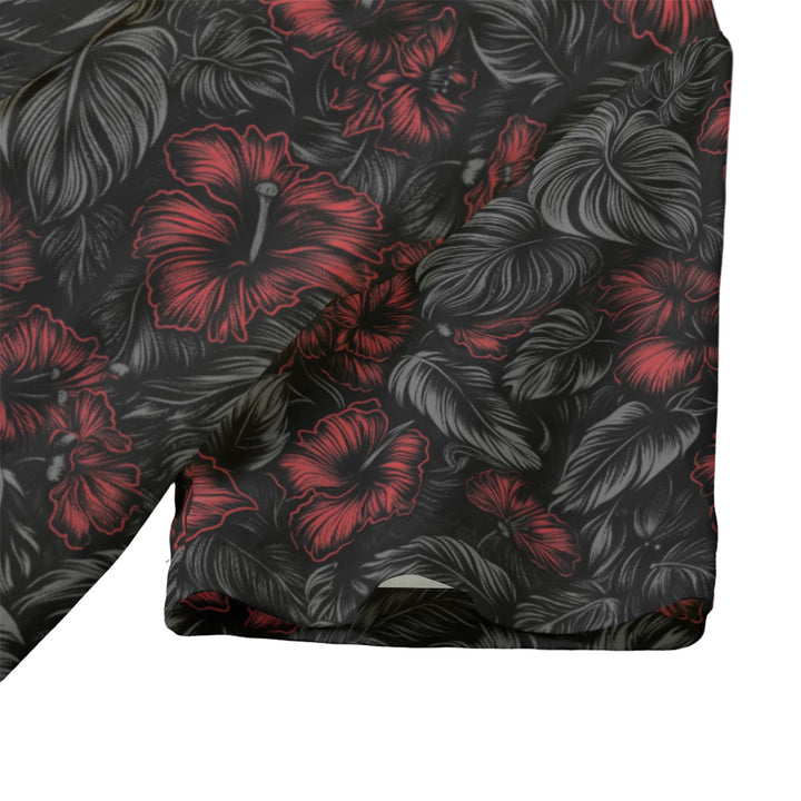 Crimson Bloom Aloha Shirt (Women&