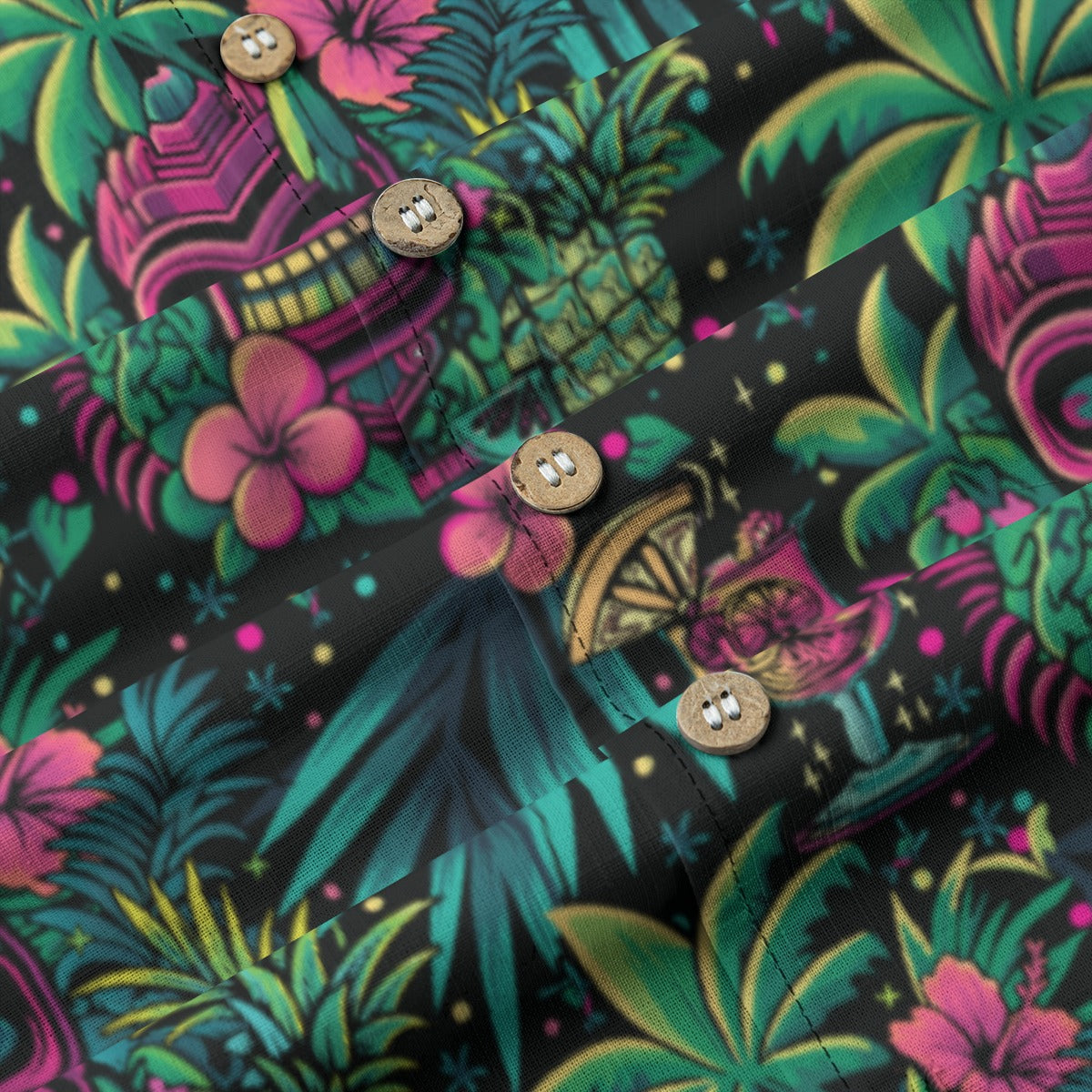 Linen Neon Paradise Hawaiian Shirt