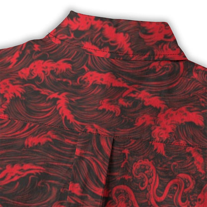 Linen Rogue Waves Ladies (Crimson Tide Remix) Hawaiian Shirt
