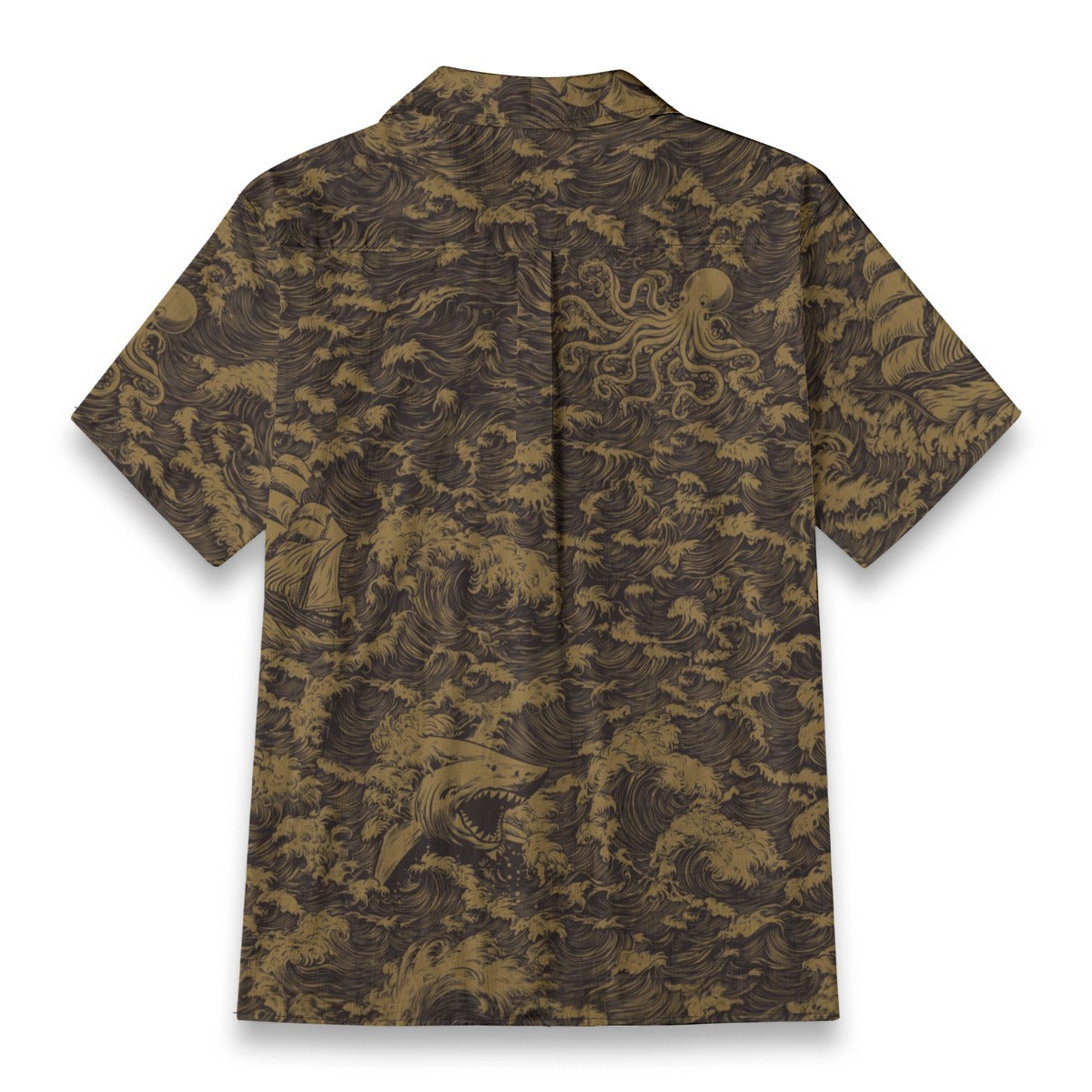Linen Rogue Waves (Vintage Map Remix) Hawaiian Shirt
