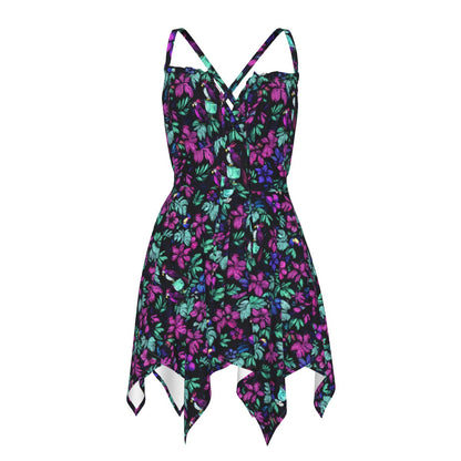 Scribble Birds Handkerchief Dress