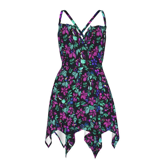 Scribble Birds Handkerchief Dress