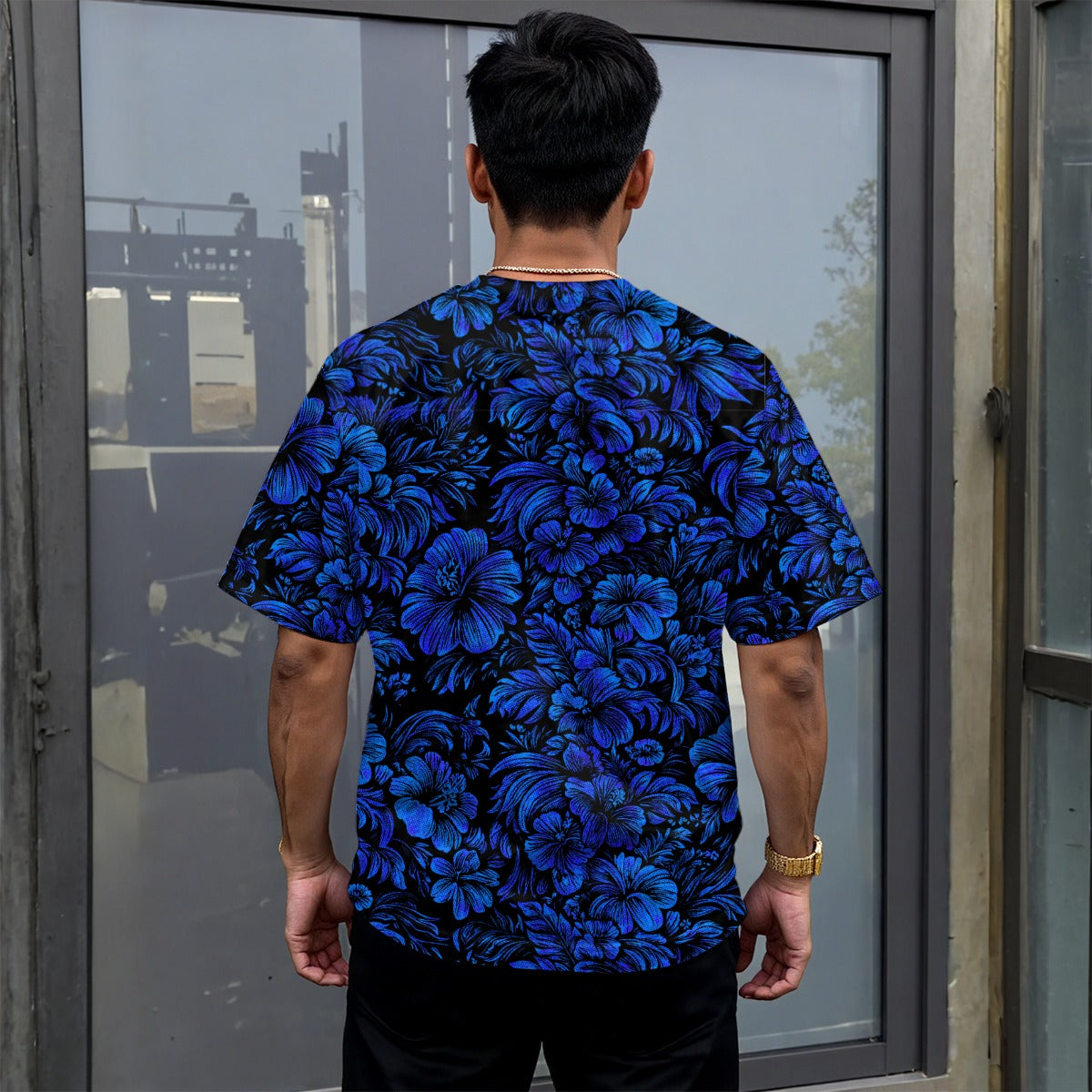 Jungle Halftone (Frozen Flowers) Drop Shoulder Tee