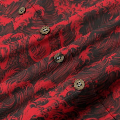 Linen Rogue Waves Ladies (Crimson Tide Remix) Hawaiian Shirt