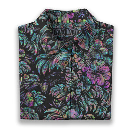 Linen Jungle Halftone Ladies Hawaiian Shirt